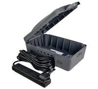Masterplug WBXBFG10B-MP Weatherproof Electric Box for Outdoors with Four Socket 10 Metre Extension Lead, 351 x 220 x 126.5 mm, Dark Grey