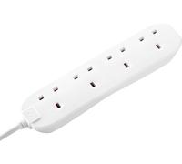 Masterplug White 4Socket Unswitched Extension Lead, 5 Metre, 13A Power Strip