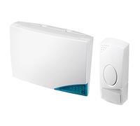 Masterplug Wireless Doorbell Push Button, Battery Operated, White with Visual Indicator