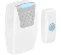 Masterplug Wireless Push Button DoorBell 100m Range & LED Indicator White