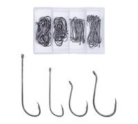 MASTERPRO 92611#4#1 8299 2/0 4/0 Long Shank Octopus Circle Hooks 100pcs Portable Boxed Powerful Hooks, Freshwater & Saltwater All-Round American Fishing Pack High-Carbon Steel Barbed Fishing Hook