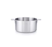 MasterPRO Alessi Bones - 28 cm Saucepan - Made of Stainless Steel - Matte Finish Interior and Exterior - Straight Body - Measuring Scale - Welded Hollow Cast Iron Side Handle - Suitable for Induction