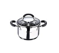 MasterPro Foodies | Kitchen Saucepan with Glass Lid | 1.8L Capacity | Made from Stainless Steel | Very Durable and Easy to Clean | Compatible with All Kitchens