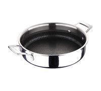 MasterPro - Hi-Tech 3 Induction Stainless Steel Shallow Casserole, 24cm - Professional Quality Casserole, Eterna Coating, Ovenproof