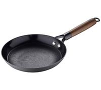 MasterPRO Odín - Frying Pan 20 cm, Made of Pressed Iron, Ergonomic Acacia Wood Handle, Non-Slip Coating, Excellent Heat Distribution, Lightweight Design, for All Hob Types