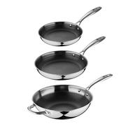 MasterPRO Set of 3 Frying Pans 20/24/28 cm Multilayer Non-Stick Steel Induction with Ergonomic Hi-Tech3 Handle