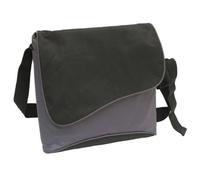 Masters Computer Messenger Bag Nylon Flap-Over With Padded Laptop Section Black And Grey Ref 2386