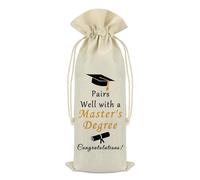 Master's Degree Gift: Graduation Wine Bottle Cover Bag - Decorative Wine Bags for Her, Him or Friend