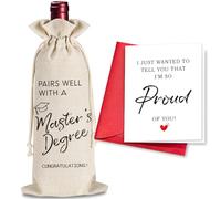 Master's Degree Gift Wine Bag, Funny Graduation Gift, Graduation wine bag for Him Her, College Graduation Party Gift, Party Supplies, Class of 2024, GRAD 2024, 1 Wine Bag With 1 Congratulations Card