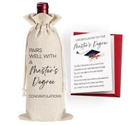 Master's Degree Gift Wine Bag, Pairs Well with A Master's Degree Wine Bag Gift Students Graduation Funny College Graduation Party Supplies Congratulations on Your Master's Degree Card-21