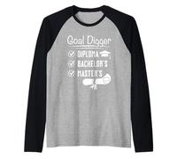 Master's Degree Goal Digger Funny Master Graduate Raglan Baseball Tee
