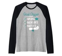 Master's Degree Goal Digger Funny Master Graduate Raglan Baseball Tee
