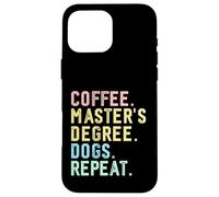Master's degree graduation Funny Coffee Dogs Master Degree Case for iPhone 16 Pro Max