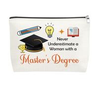 Masters Degree Graduation Gift Cosmetic Grad Student Graduation Gifts for Her Friend Daughter Congrats College Grad Gift Organizer Zipper Pouch Inspirational Congratulations Gifts Travel Toiletry Bag