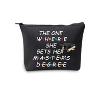 Masters Degree Graduation Gifts for Her Makeup Bag The One Where She Gets Her Masters Degree Students Gifts Cosmetic Travel Bag Zipper Pouch (Masters Degree Bag Black)