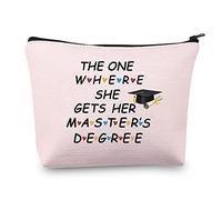 Masters Degree Graduation Gifts for Her Makeup Bag The One Where She Gets Her Masters Degree Students Gifts Cosmetic Travel Bag Zipper Pouch (Masters Degree Bag)