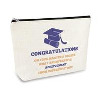 Master's Degree Graduation Gifts Makeup Bag Graduation Gifts for Her Friends Sister Daughter Niece Cosmetic Bag Class of 2025 Masters Degree Graduates Gift Zipper Travel Toiletry Bags Make Up Pouch