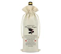 Master's Degree Wine Gift Bags - MSW Graduation Gifts for Her Him - Wine Bottle Cover for Party Decorations - Encouragement Gift for Friend, Sister, Daughter