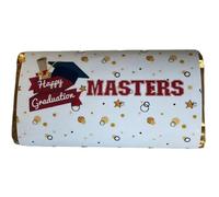 Masters,Graduation, Congratulaions, Novelty, themed Chocolate Bar gift. For friends, family and work colleague. (One Size, Dark Chocolate)