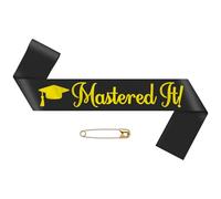 Masters Graduation Sash for Her Him Mastered Graduation Sash Class of 2026 Sashes Masters Degree 2026 Gifts for Women Men Congrats Grad Decorations Celebration Party Supplies Decorations Black