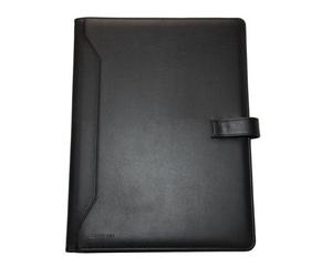 Masters Monolith 2900 Leather Look Pu Conference Folder With A4 Pad - Black