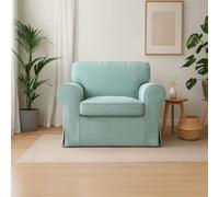 MASTERS OF COVERS Ektorp Armchair Velvet Cover for The IKEA Ektorp Chair Slipcover Replacement-Mint