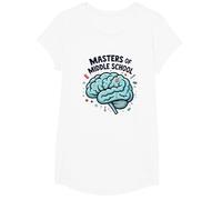 Masters of Middle School Teacher Appreciation Gift T-Shirt, Girls, White, Small