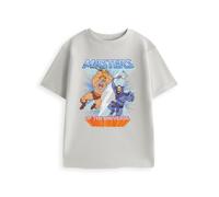 Masters of the Universe Kids Light Grey Graphic Tee | He-Man Skeletor Short Sleeve Crew Neck T-Shirt | Soft 100% Cotton Unisex Boys Girls Everyday Top | Official He-Man Merch Gift - 7-8 Years