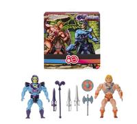 Masters of the Universe Origins Retro 2-Pack He-Man and Skeletor, 80th Anniversary Mattel, Twist & Punch Motion, 5 Inch Figures & Accessories, JFX04