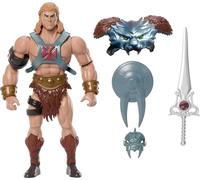 Masters of the Universe Origins & ThunderCats 5.5 Inch Posable Action Figure He-Man, 1980s Crossover Toy, Removable Armor, Sword, Shield & Mini Comic, JFW98