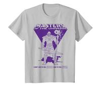 Masters of The Universe Revelation Skeleton Gate Feel Evil T-Shirt, Youth, Silver Grey, Small