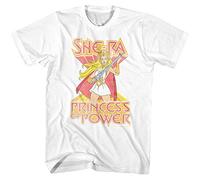 Masters of The Universe TV Television Series She Ra White Adult T-Shirt Tee, White, Medium