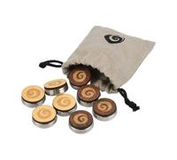 Masters Shuffleboard Puck Set (8 pcs) - 4 x Natural Wood and 4 x Dark Wood