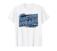 Masters Swimmer Art Deco Crest Badge Competitive Pool T-Shirt
