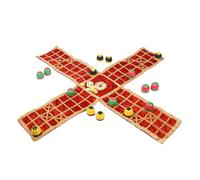 Masters Traditional Games Pachisi - cloth board with beehive pieces and cowry shells (gold stitching)