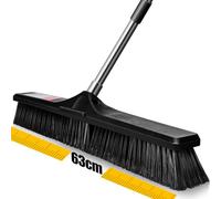 MASTERTOP Garden Broom Outdoor Heavy Duty, 24" Yard Brush with Long Handle