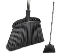 MASTERTOP Heavy Duty Broom, Outdoor Broom with Stiff Bristles & 142cm Long Handle, Garden Brooms Sweeping Brush for Patio Garage Home Lobby Concrete