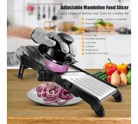 MASTERTOP Mandoline Vegetable Slicer, Portable Mandolin Onion Slicer, Mandoline Vegetable Cutters Julienne Chopper for Fruit, Potato, Cabbage, Send Cut Proof Gloves & Cleaning Brush