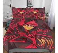 MasterUnion Hazbin Hotel Elegant 3D Duvet Cover Set - Soft Microfiber Bedding Sets with Quilt Cover & Pillowcase 3 Pieces Printed Design King(220x240cm)
