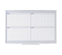 MasterVision Magnetic Dry Erase 4 Month White Board Planner, Wall Mounting, Sliding Marker Tray, 36" x 48", Aluminum Frame,Gold