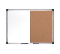 MasterVision Maya Silver Easy Clean Dry Erase/Cork Bulletin Board, 1.5' x 2', Aluminum Frame (XA0202170)