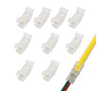 Masterwon 2-Pin 5mm LED Light Strip Connectors Unwired Clips DIY Strip to Wire Solderless Adapter Terminal Extension Connection for 12v 24v Single Colour COB LED Strip Lights