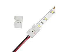 Masterwon 6A 8mm 2 Pin LED Strip Connector, High Current Tape to Wire Terminal for Single Colour Lights, Solderless Reusable Joiner for 22-20 AWG Extension, White 10 Pack
