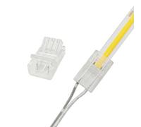 Masterwon 8mm 2 Pin COB LED Strip to Wire Connector, Solderless Clip | Single Colour Compatible, Solderless Right Angle Routing, Custom Length Runs and Break Repairs