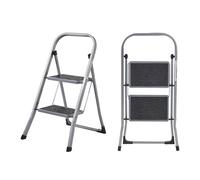 MasterWorx 2 Step Ladder | Foldable Step Stool, Anti-slip, Heavy Duty DIY, Home in Grey MasterWorx Grey