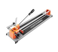 MasterWorx 600mm Manual Tile Cutter | Heavy Duty Ceramic & Porcelain Tile Cutter with 16mm Solid Steel Rails & Smooth Ball Bearings | 24 Inch Floor & Wall Cutter with 45° Mitre Guide