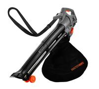 MasterWorx Leaf Blower 3-in-1 Corded Electric Vacuum, Blower, Mulcher 35L Bag in Black MasterWorx Black