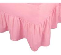 Mastex 100% Egyptian Cotton DOUBLE Fitted Valence sheet,Pink,TC200,frill 14 Inch with Gathering only, Not Platform Double Fitted Valence Sheet (137 cm x 193 cm + 36 Deep)
