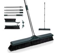 Masthome 25'' Yard Broom, Heavy Duty Garden Broom with Stiff Bristles, Outdoor Sweeping Brush,Push Broom for Warehouse Garden Garage Factory Patio Deck Driveways