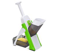 Masthome 5 in 1 Vegetable Chopper, Safe Mandoline Slicer,Professional Vegetable Slicer, Julienne&Dicer for Vegetables,Potato Slicer,Thickness Adjustable 0.1-8 mm Artifact Fast Meal Prep(Green)